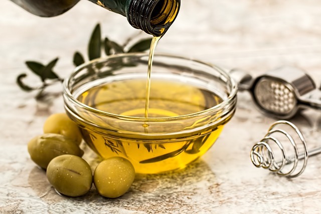 Bowl of Olive Oil for Hair Mask.