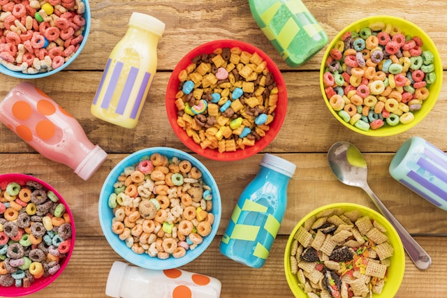 several bowls of sugary processed cereal, which can lead to wrinkles.
