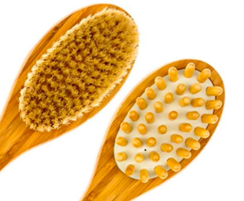 a bristle brush made for dry brushing.